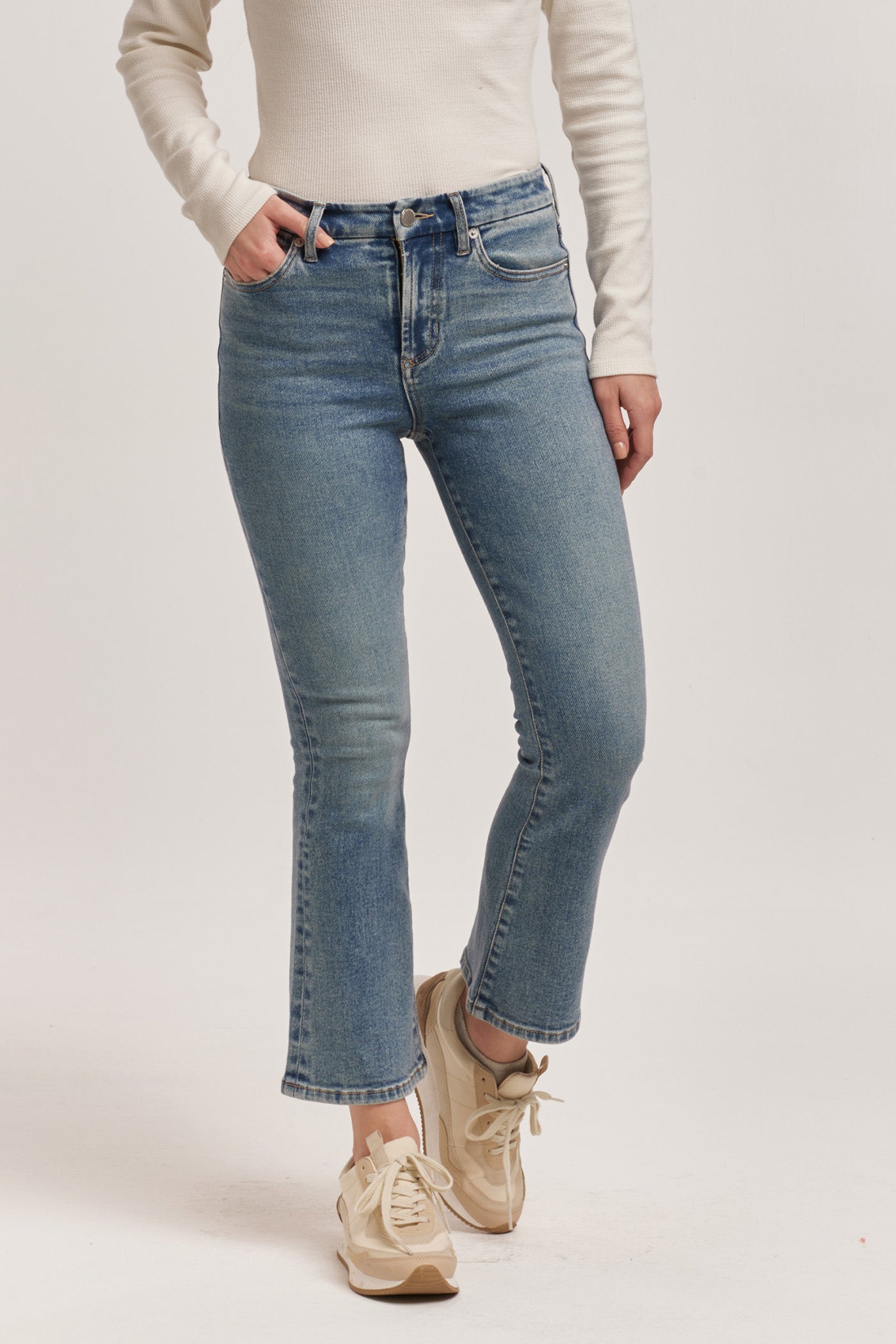 Dear John High Rise Jeanne Crop Kick Flare