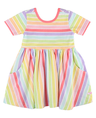 Rainbow Stripe Twirl Dress