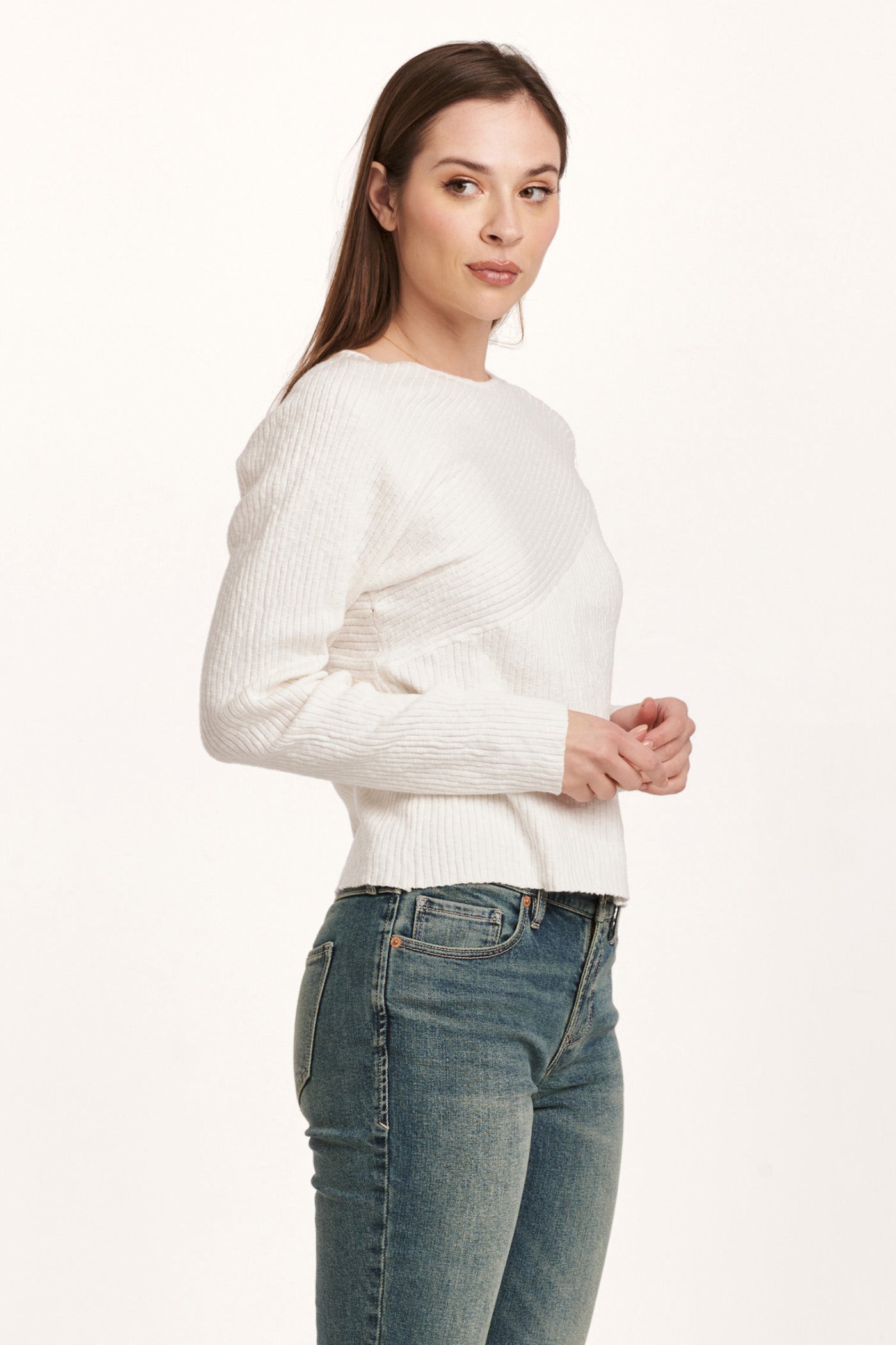 Dear John Textured White Sweater