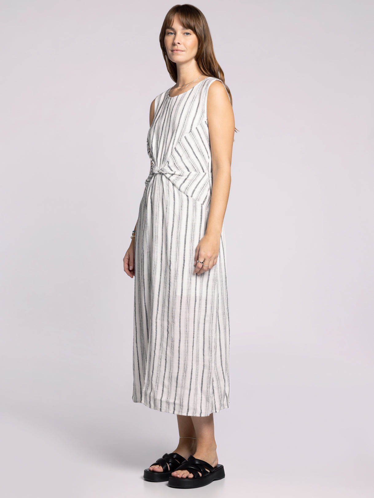 white black twist dress