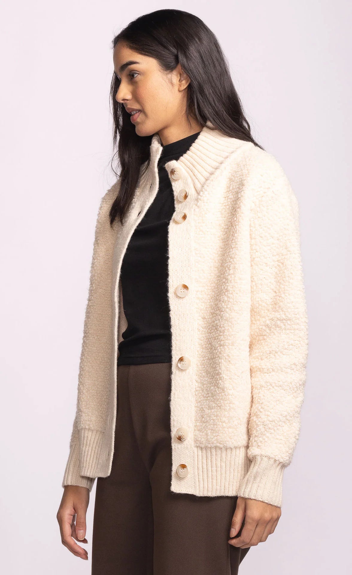 wool button down shacket